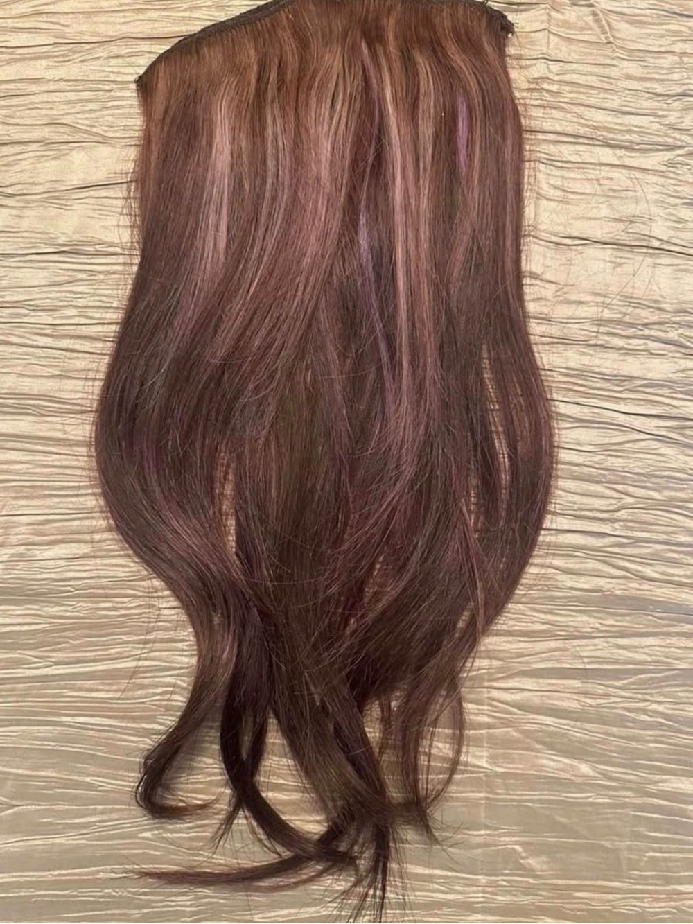 Premium Women’s Hair Extension - Rich Brown with highlights